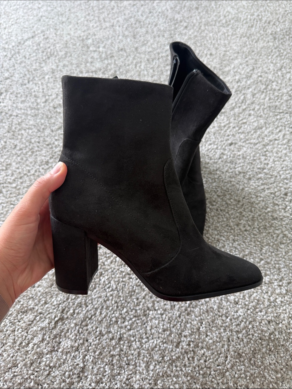 NWT MNG Black Block Heel Ankle Boots 37